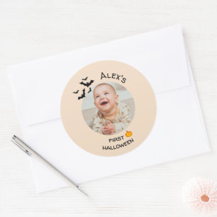 Rond Mon premier Sticker Halloween Photo personnalisée