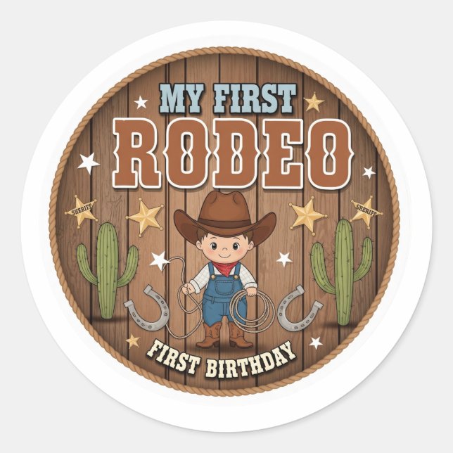 Rond Mon premier sticker pour bébé Rodeo (Devant)