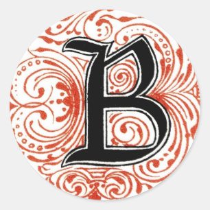Rond Monogramme "B" en rouge - Sticker