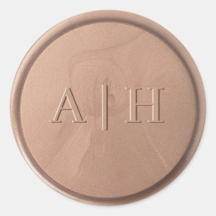 Rond Monogramme Date Chocolat Sticker Brown cire