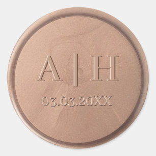 Rond Monogramme Date Chocolat Sticker Brown cire