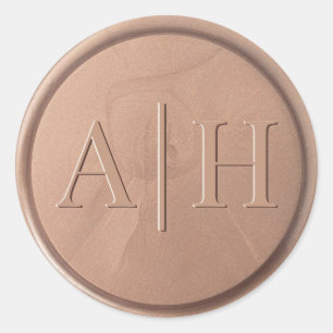 Rond Monogramme Date Chocolat Sticker Brown Sceau
