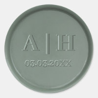 Monogramme Date Sticker en cire noire