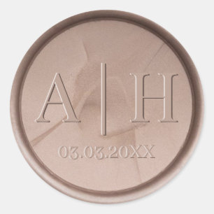 Rond Monogramme Initiale et Date Hazel Sticker de cire 