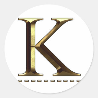 Rond Monogramme lettre d'or K Votre Sticker