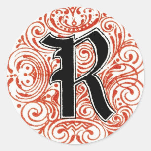 Rond Monogramme "R" en rouge - Sticker