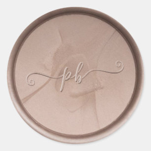Rond Monogramme Sticker initial de cire de brume