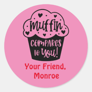 Rond Muffin Comparé à vous Sticker de la Saint-Valentin