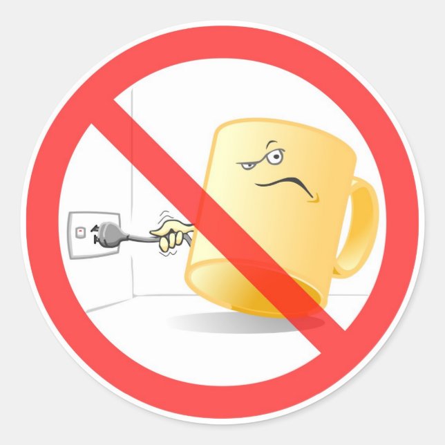 Rond Ne soyez pas un Mug, utilisez le Plug ! Sticker co (Devant)