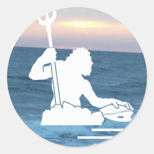 Rond Neptune sur le Sticker de la Mer