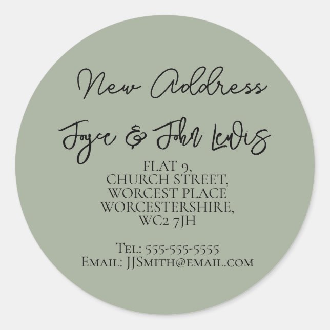 Rond New Address Sticker Change of address sticker (Devant)