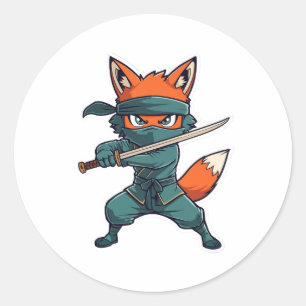 Rond Ninja Fox Sticker – Cute Fox Vinyl Decal