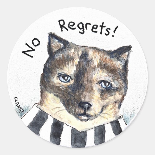 Rond No Regrets sticker (Devant)