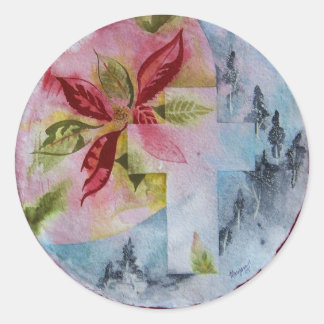 Rond Noël sur Sticker rouge