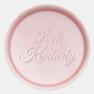 Rond Nom customisé Sticker Pearl Pink Wax Seal