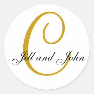 Rond Nom Initial C plus First Names Gold Sticker