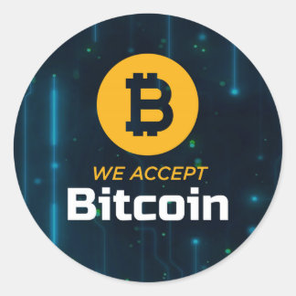 Rond Nous acceptons Bitcoin Sticker Cercle