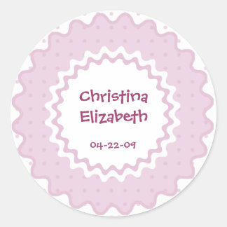 Rond Nouveau nom du bébé, Sticker de la date de naissan