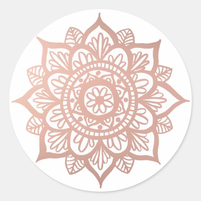 Rond Nouveau Sticker Mandala Rose Gold (Devant)