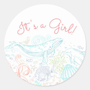 Rond Ocean Party   C'est un Sticker pour fille