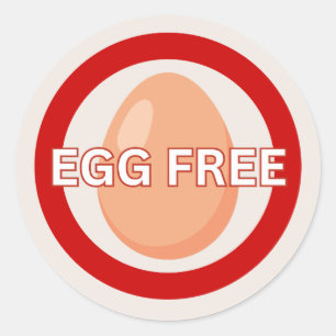 Rond Oeuf Free Food Allergy Alert Sticker classique