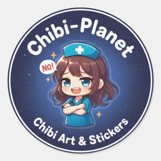 Rond Official Chibi-Planet Logo:  Sassy Nursing Sticker (Devant)