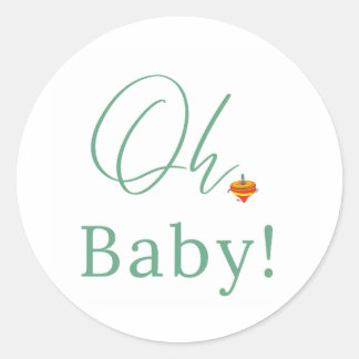 Rond "Oh Baby" Sticker with toy top