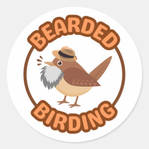 Rond Oiseaux à tête grise Sticker à barbe grise