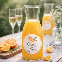 Rond Orange Juice Mimosa Bar Bottle Sticker