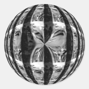 Rond Orb Chrome Black sticker ronde