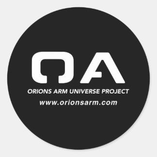 Rond Orion's Arm Universe Project Plain Black Sticker