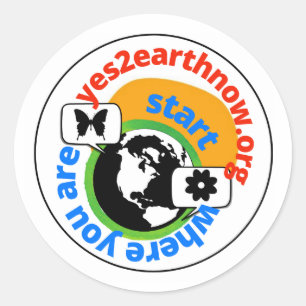 Rond Oui 2 Earth Now Start Where U R Sticker