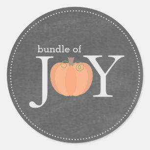 Rond Pack Joy Chalkboard Citrouille Fall Baby Sticker