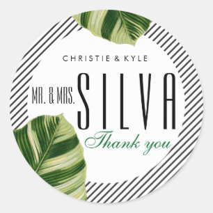 Rond Palm Tree Beach Tropical Mariage Favoriser Sticker