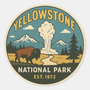 Rond Parc national de Yellowstone - Sticker