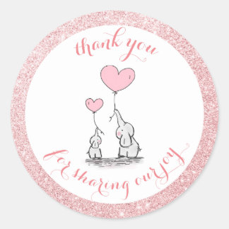 Rond Partagez Notre Joy Rose Gold Sticker