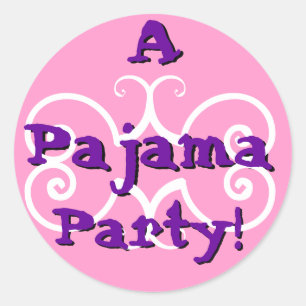 Rond PARTI - Pajama Party avec Sticker Cercles Festifs
