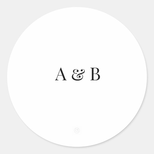 Rond Personalised Wedding Envelope Sticker | Initials (Devant)