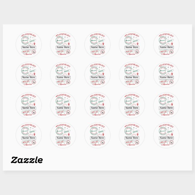Rond Personalized North Pole Express Delivery Sticker  (Feuille)
