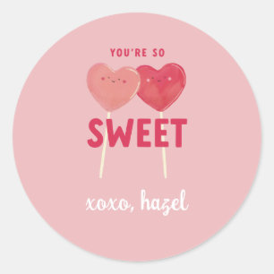 Rond Personnaliser Sticker Valentine Lollipop