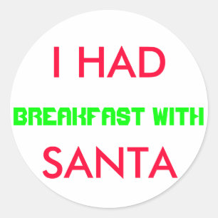 ROND PETIT DÉJEUNER PERSONNEL AVEC PÈRE NOËL STICKER