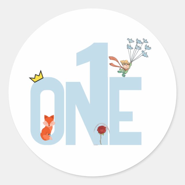 Rond Petit Prince 1er Anniversaire Sticker (Devant)