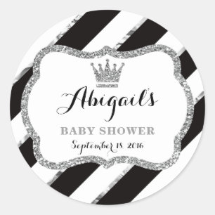 Rond Petit Sticker Princesse, Noir, Parties scintillant