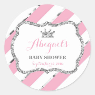 Rond Petit Sticker Princesse, Rose, Parties scintillant