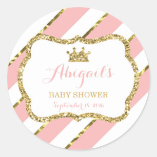 Rond Petit Sticker Princesse, Rose, Parties scintillant