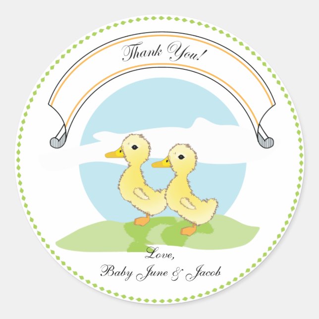 Rond Petits colliers | Sticker Twins Baby Favor (Devant)