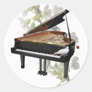 Rond Piano - Musique romantique - Sticker