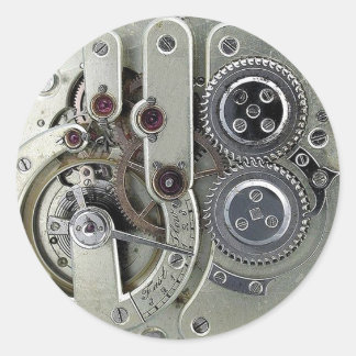 Rond Pièces mobiles Steampunk Sticker argent