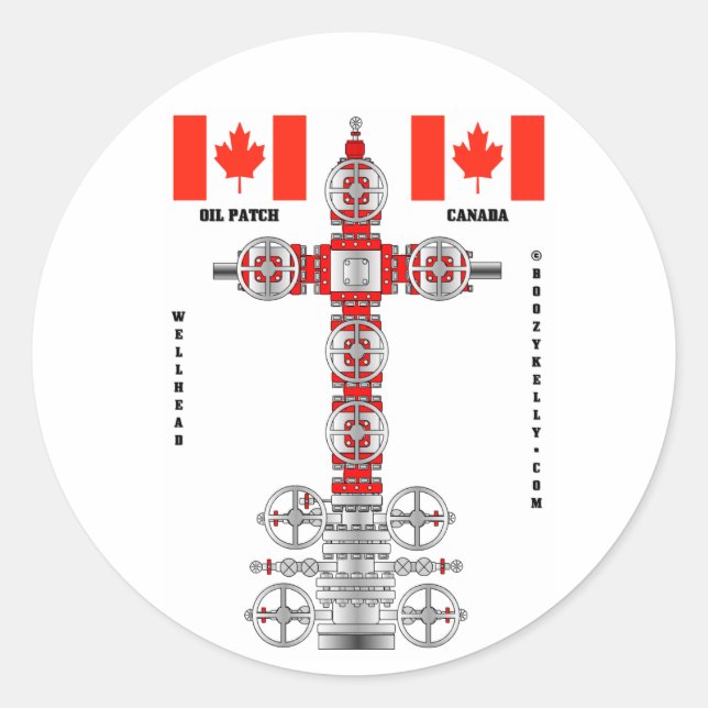 Rond Pile pétrolière du Canada, Sticker pour champs pét (Devant)