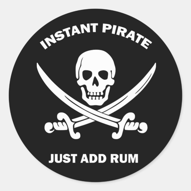 Rond Pirate inerte Ajouter Sticker noir rhum (Devant)